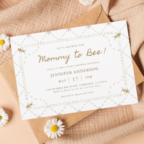 Mommy To Bee Honey Baby Shower Invitation