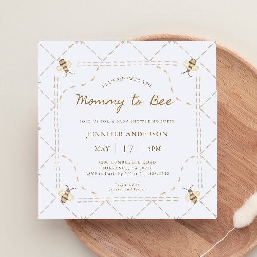 Mommy To Bee Honey Baby Shower Invitation