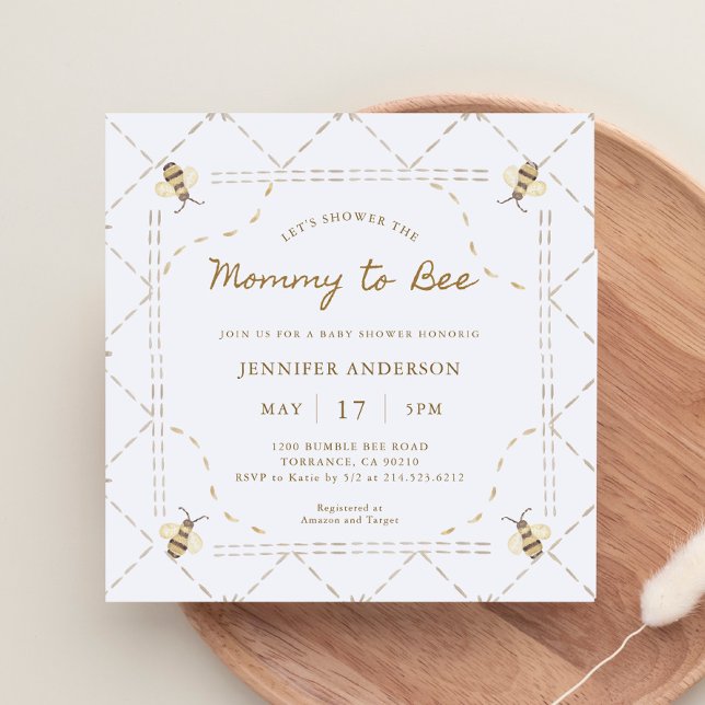 Mommy To Bee Honey Baby Shower Invitation (Creator Uploaded)
