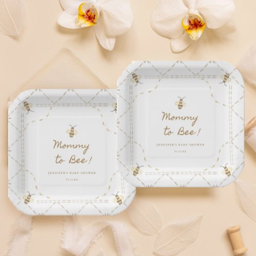 Mommy To Bee Honey Baby Shower Paper Plates