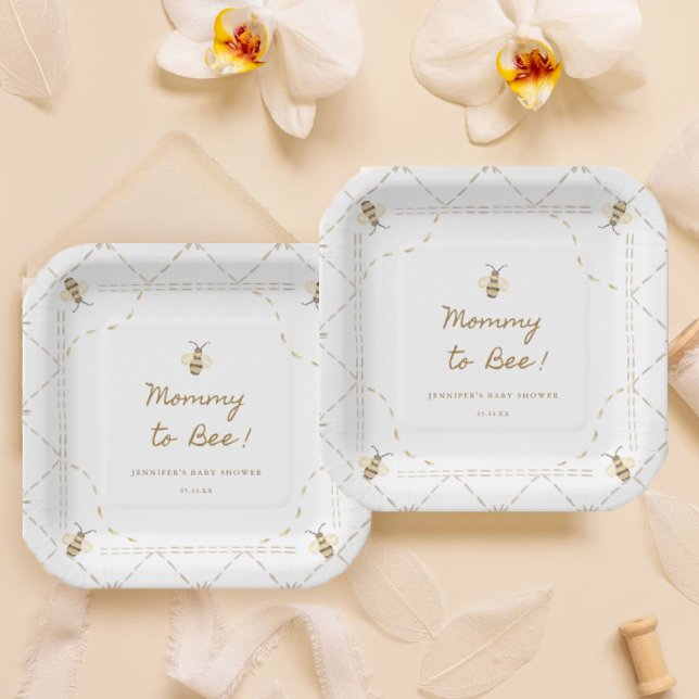 Mommy To Bee Honey Baby Shower Paper Plates (Creator Uploaded)