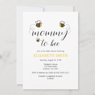 Mommy To Bee Honey Bee Baby Shower Invitation