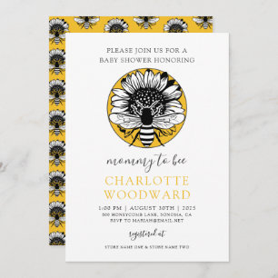 Mommy To Bee Honey Bee Sunflower Baby Shower Invi Invitation