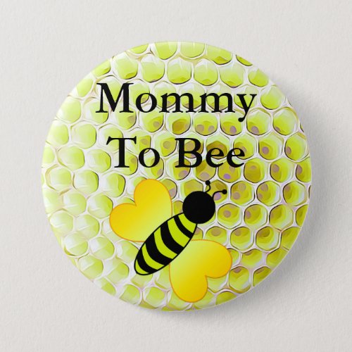 Mommy to Bee Honey Bee Yellow Baby shower Button