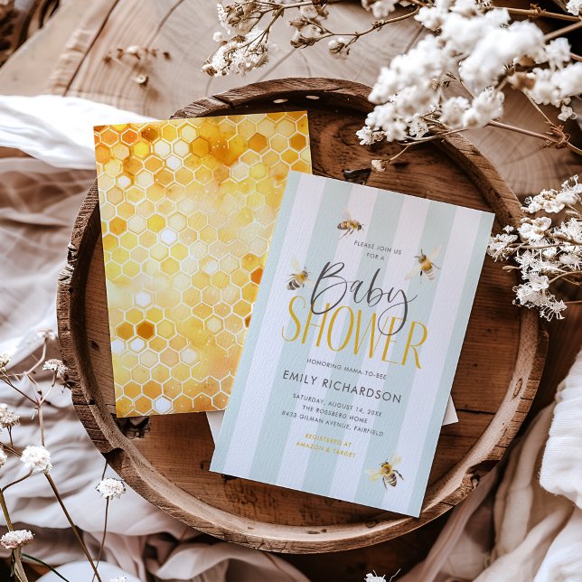 Mommy to Bee Honey Neutral Baby Shower Invitation (Creator Uploaded)
