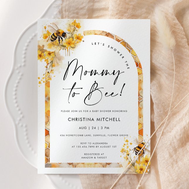 Mommy to Bee Honey Wildflower Baby Shower Invitation (Creator Uploaded)