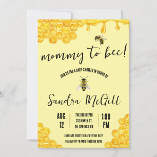 Mommy to Bee! Honeybee, Honey, Baby Shower Invitation