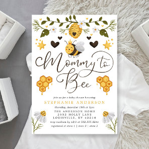 Mommy To Bee Honeycomb Bumblebee Baby Shower Invitation