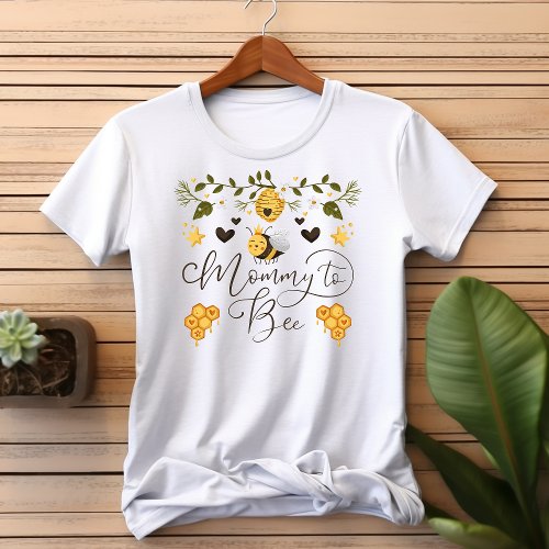 Mommy To Bee Honeycomb Bumblebee Baby Shower T-Shirt