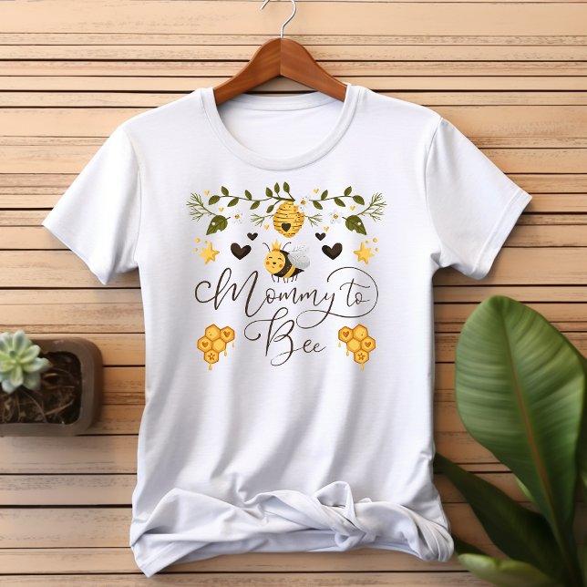Mommy To Bee Honeycomb Bumblebee Baby Shower T-Shirt (Creator Uploaded)