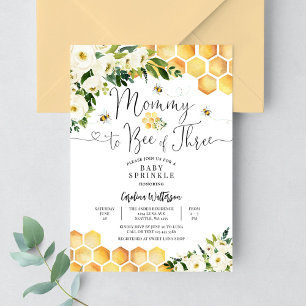 Mommy to Bee of Three Baby Sprinkle Shower Invitation