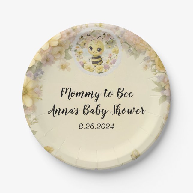 Mommy to Bee Paper Plates (Front)