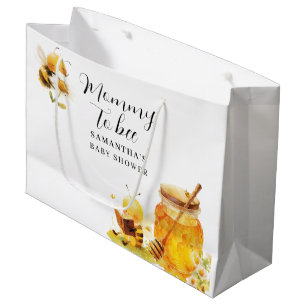 Mommy To Bee Personalized Baby Shower Large Gift Bag