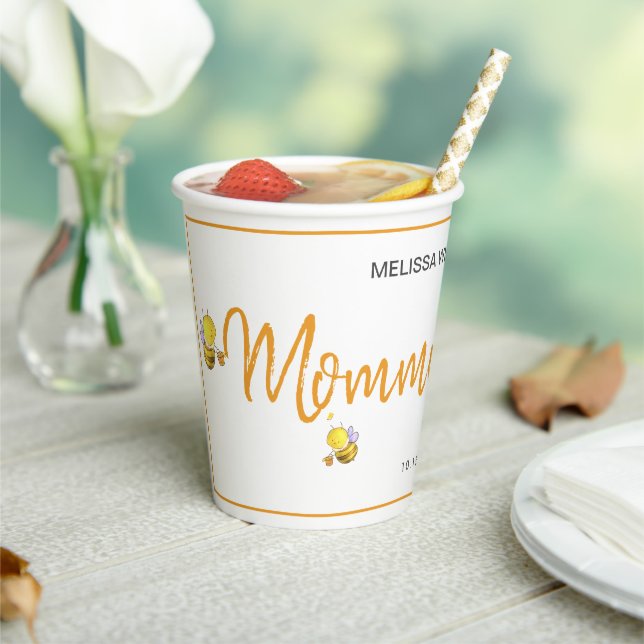 Mommy To Bee Simple Cute Baby Shower Party Paper Cups (Insitu)