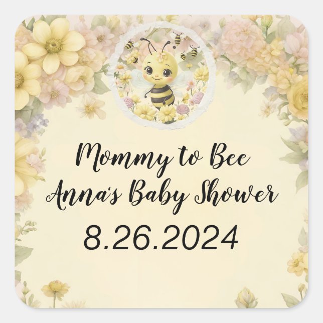 Mommy to Bee Square Sticker (Front)