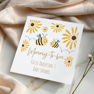 Mommy-to-Bee Sunflower Baby Shower Napkins