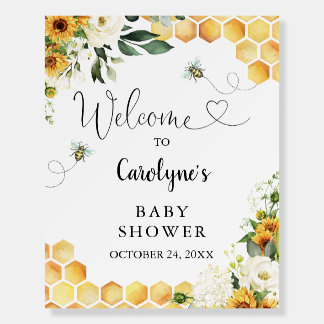 Mommy to Bee Sunflower Baby Shower Welcome Sign