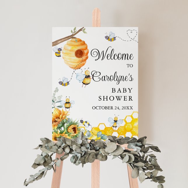 Mommy to Bee Sunflower Baby Shower Welcome Sign (Creator Uploaded)