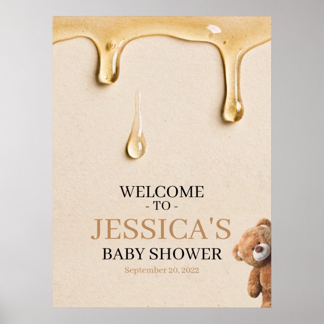 Mommy To Bee Teddy Bear Baby Shower Poster (Front)