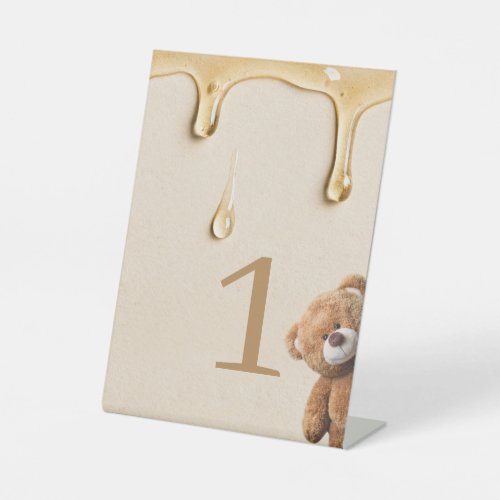 Mommy To Bee Teddy Bear Table Number Pedestal Sign