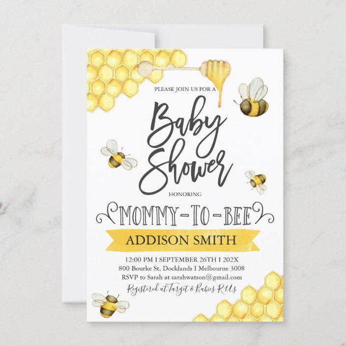 Mommy To Bee Themed Baby Shower Invitation Zazzle Com