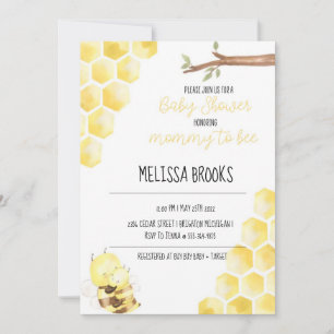 Mommy To Bee Themed Baby Shower Invitation
