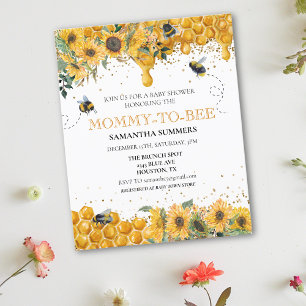 Mommy To Bee Watercolor Sunflower Honey