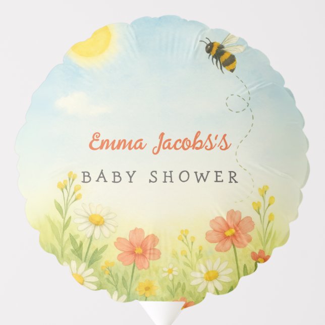 Mommy To Bee Welcome Baby Shower Balloon (Front)