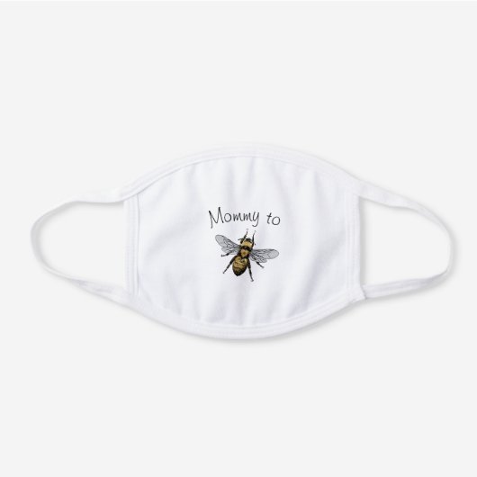 Mommy to Bee White Cotton Face Mask (Front)