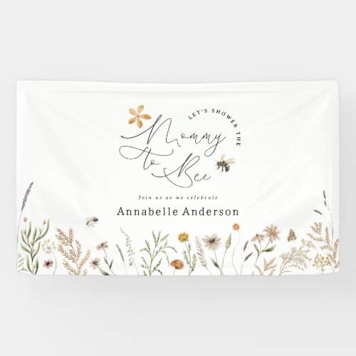 Mommy to bee wildflower baby shower banner