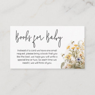 Mommy to Bee Wildflower Baby Shower Books for Baby Enclosure Card