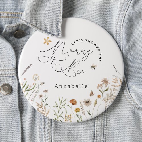 Mommy to bee wildflower baby shower button