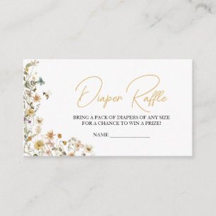 Mommy to Bee Wildflower Baby Shower Diaper Raffle Enclosure Card