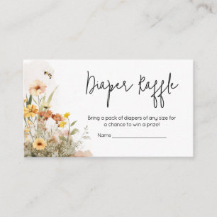 Mommy to Bee Wildflower Baby Shower Diaper Raffle Enclosure Card