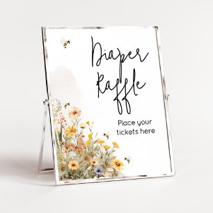 Mommy to Bee Wildflower Baby Shower Diaper Raffle Poster