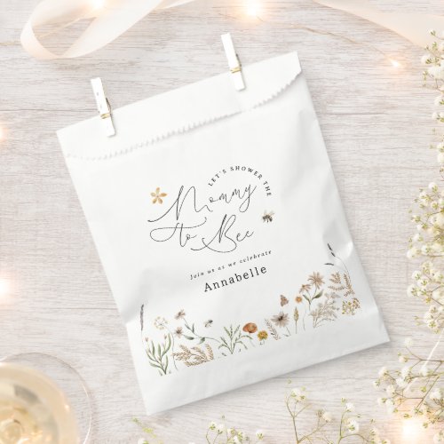 Mommy to bee wildflower baby shower favor bag