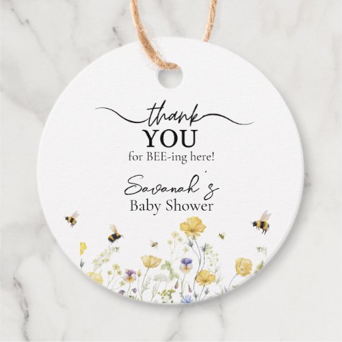 Mommy to Bee Wildflower Baby Shower Favor Tags