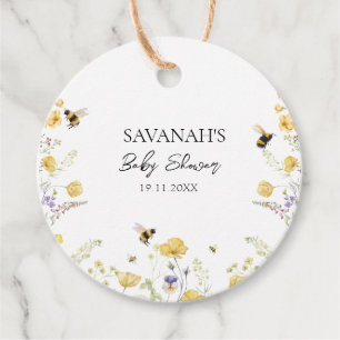 Mommy to Bee Wildflower Baby Shower Favor Tags