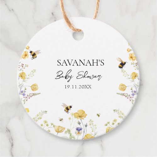 Mommy to Bee Wildflower Baby Shower Favor Tags