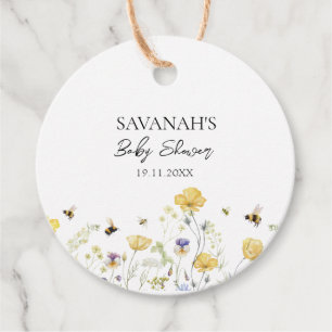 Mommy to Bee Wildflower Baby Shower Favor Tags