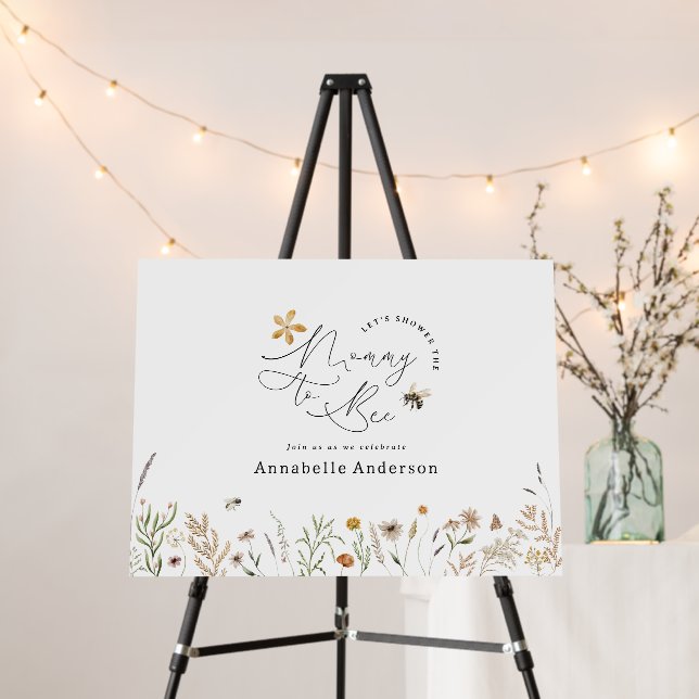 Mommy to bee wildflower baby shower foam board (In Situ (Stand))
