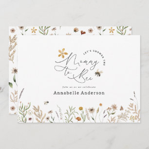 Mommy to bee wildflower baby shower invitation