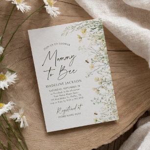 Mommy to Bee Wildflower Baby Shower Invitation