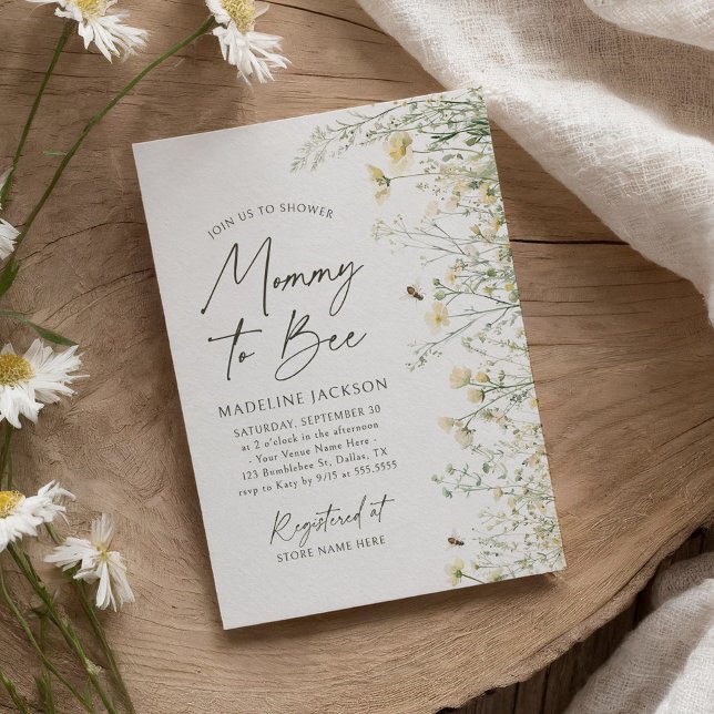 Mommy to Bee Wildflower Baby Shower Invitation (Creator Uploaded)