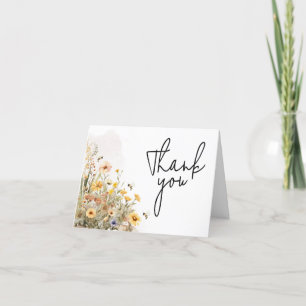 Mommy to Bee Wildflower Baby Shower Letterpress Thank You Card