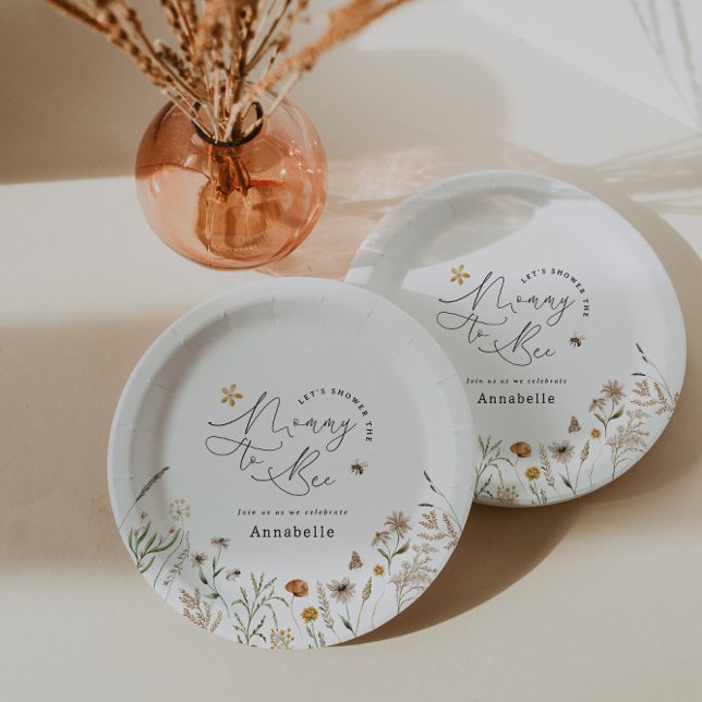 Mommy to bee wildflower baby shower paper plates (Creator Uploaded)