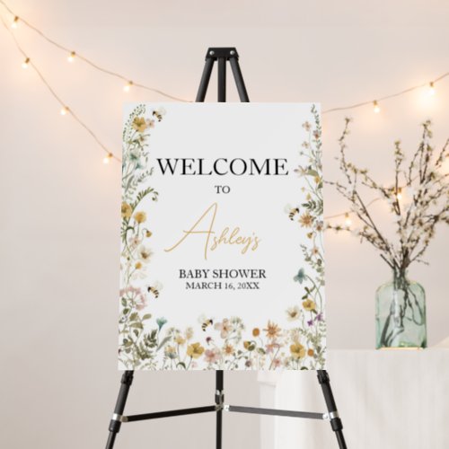 Mommy to Bee Wildflower Baby Shower Welcome Sign