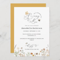 Mommy to bee wildflower baby shower yellow invitation