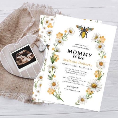 Mommy To Bee Wildflower Daisy Baby Shower Invitation