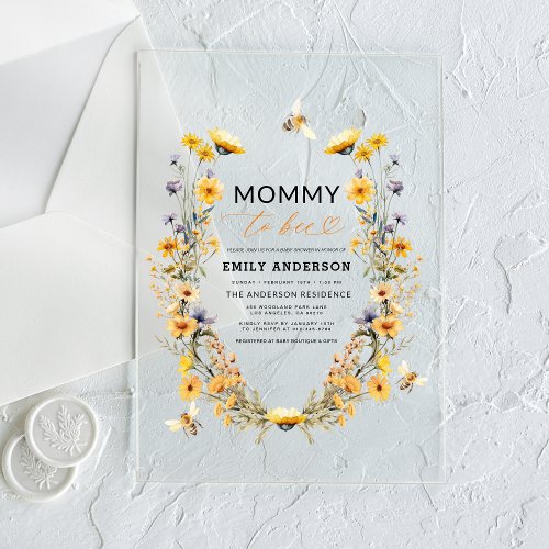 Spring Wildflower Neutral baby shower invitation